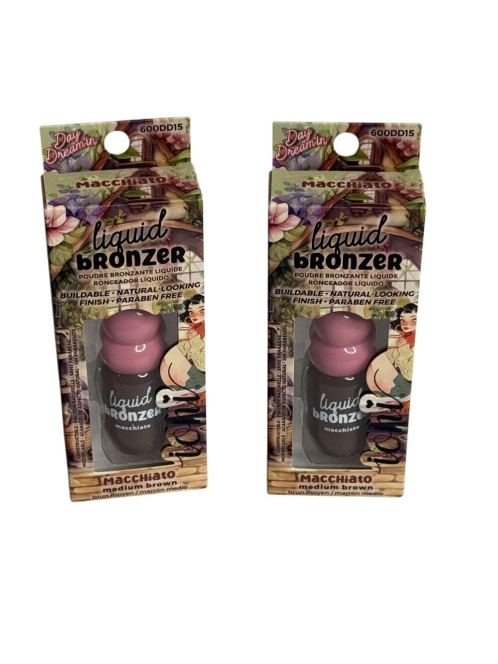 Ioni Liquid Bronzer Macchiato Medium Brown 2 Pack Glow Makeup New Glam